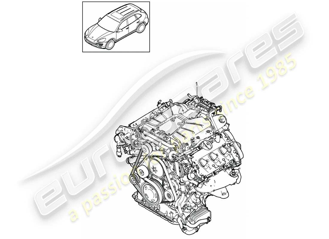 Porsche Cayenne E2 (2013) REPLACEMENT ENGINE Part Diagram