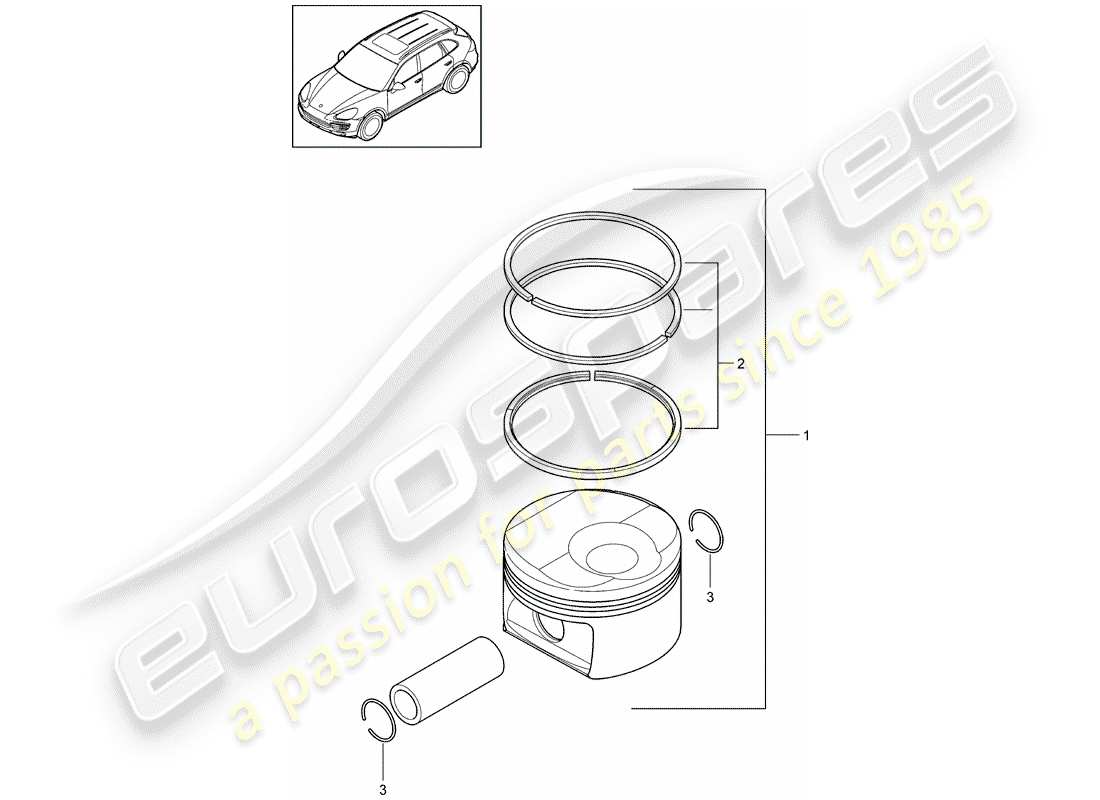 Porsche Cayenne E2 (2013) PISTON Part Diagram