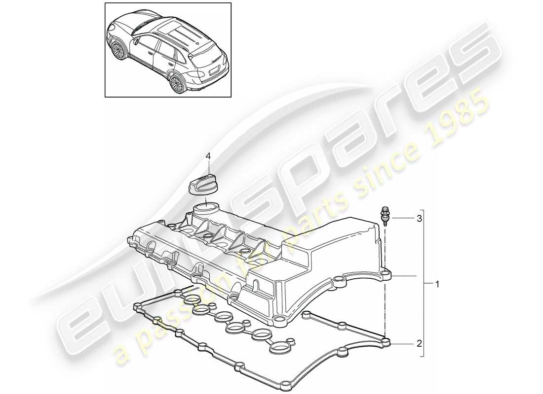 Porsche Cayenne E2 (2013) valve cover Part Diagram