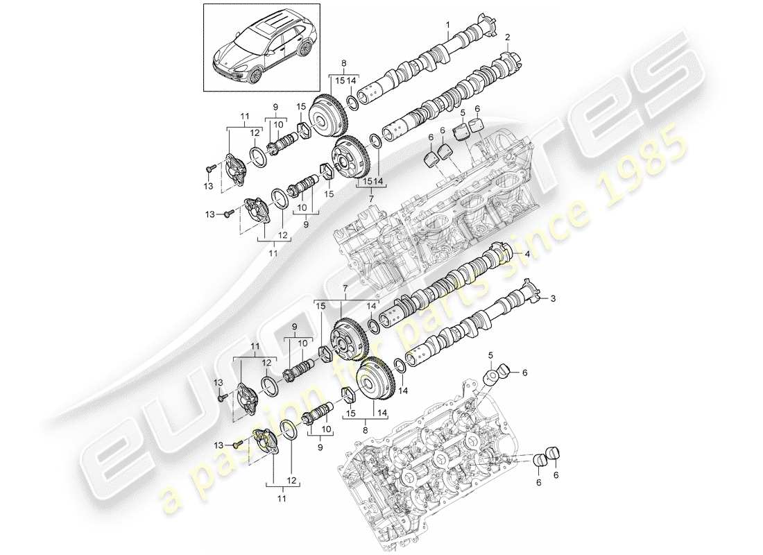 Porsche Cayenne E2 (2013) camshaft Part Diagram