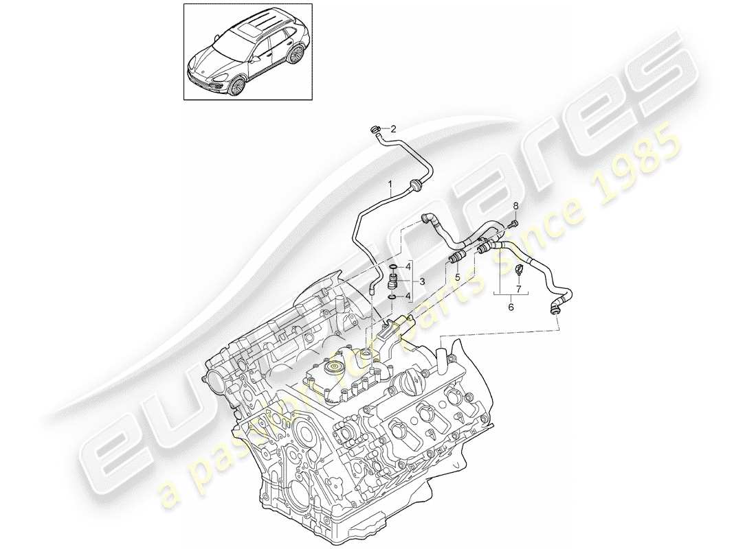 Porsche Cayenne E2 (2013) crankcase breather Part Diagram