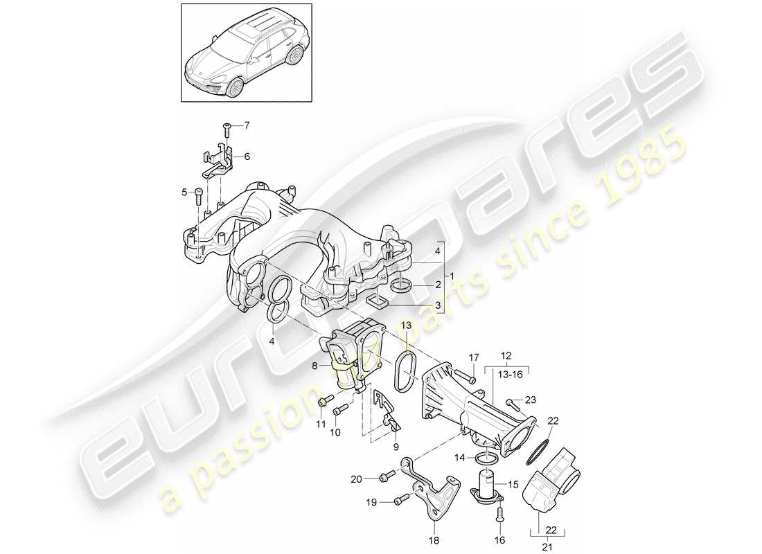 Porsche Cayenne E2 (2013) INTAKE MANIFOLD Part Diagram