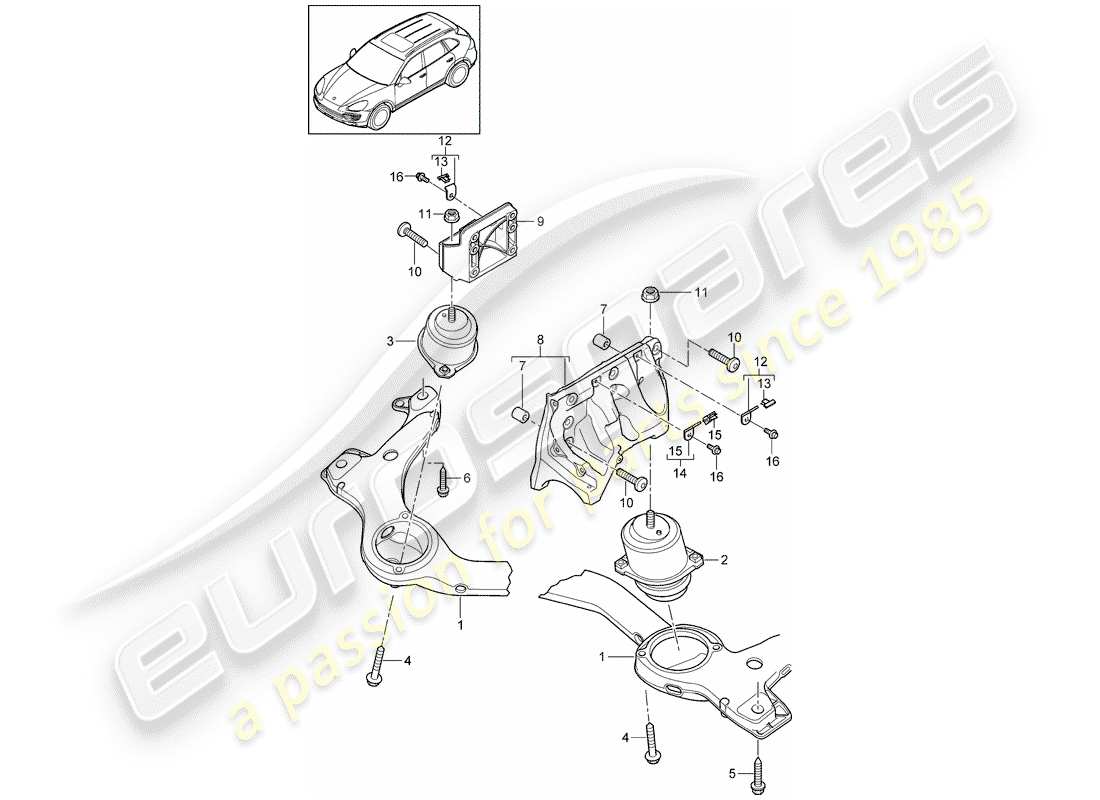 Porsche Cayenne E2 (2013) ENGINE LIFTING TACKLE Part Diagram