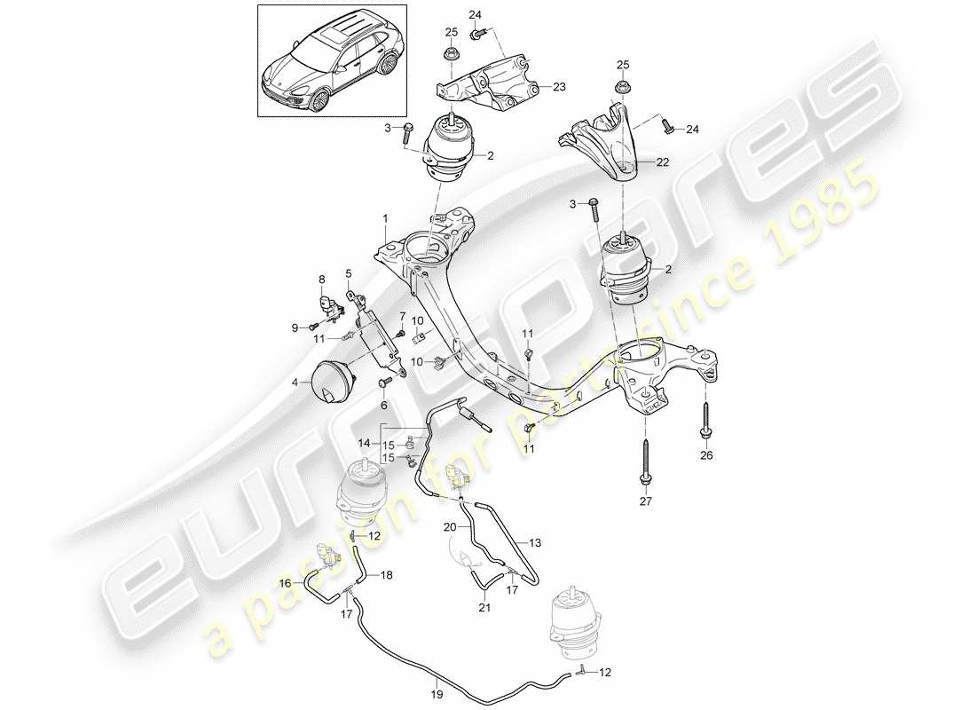 Porsche Cayenne E2 (2013) ENGINE LIFTING TACKLE Part Diagram