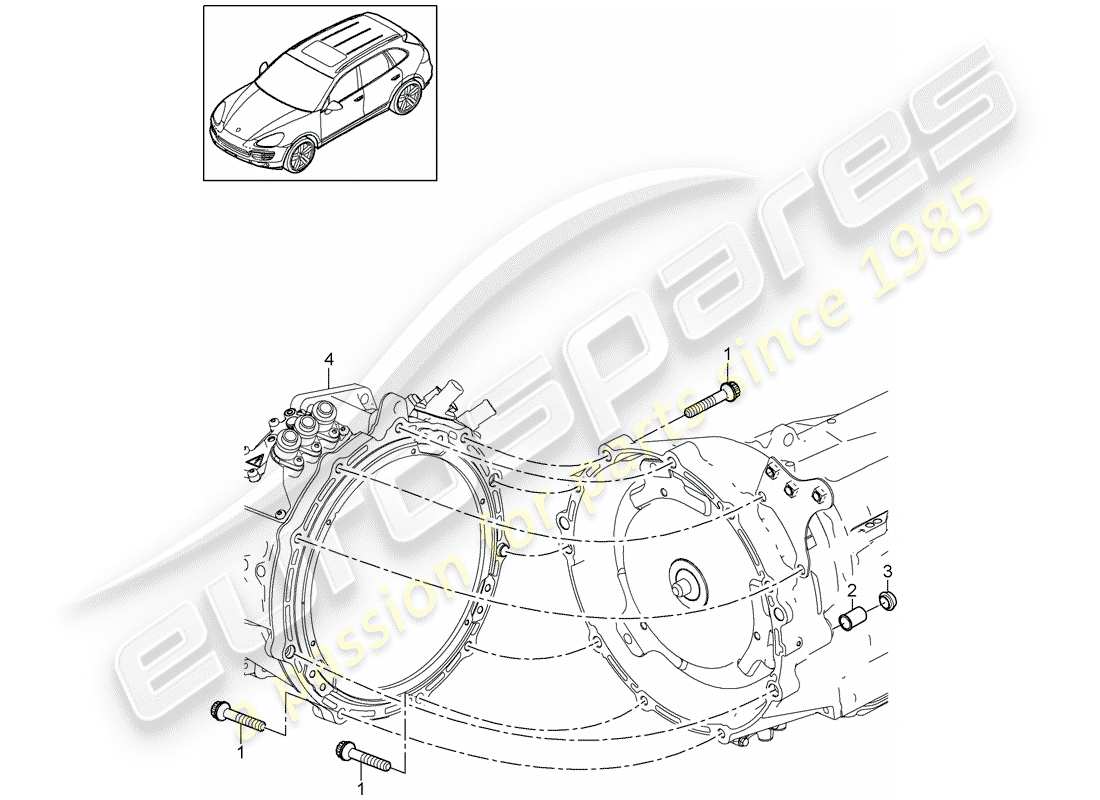 Porsche Cayenne E2 (2013) mounting parts for engine and Part Diagram