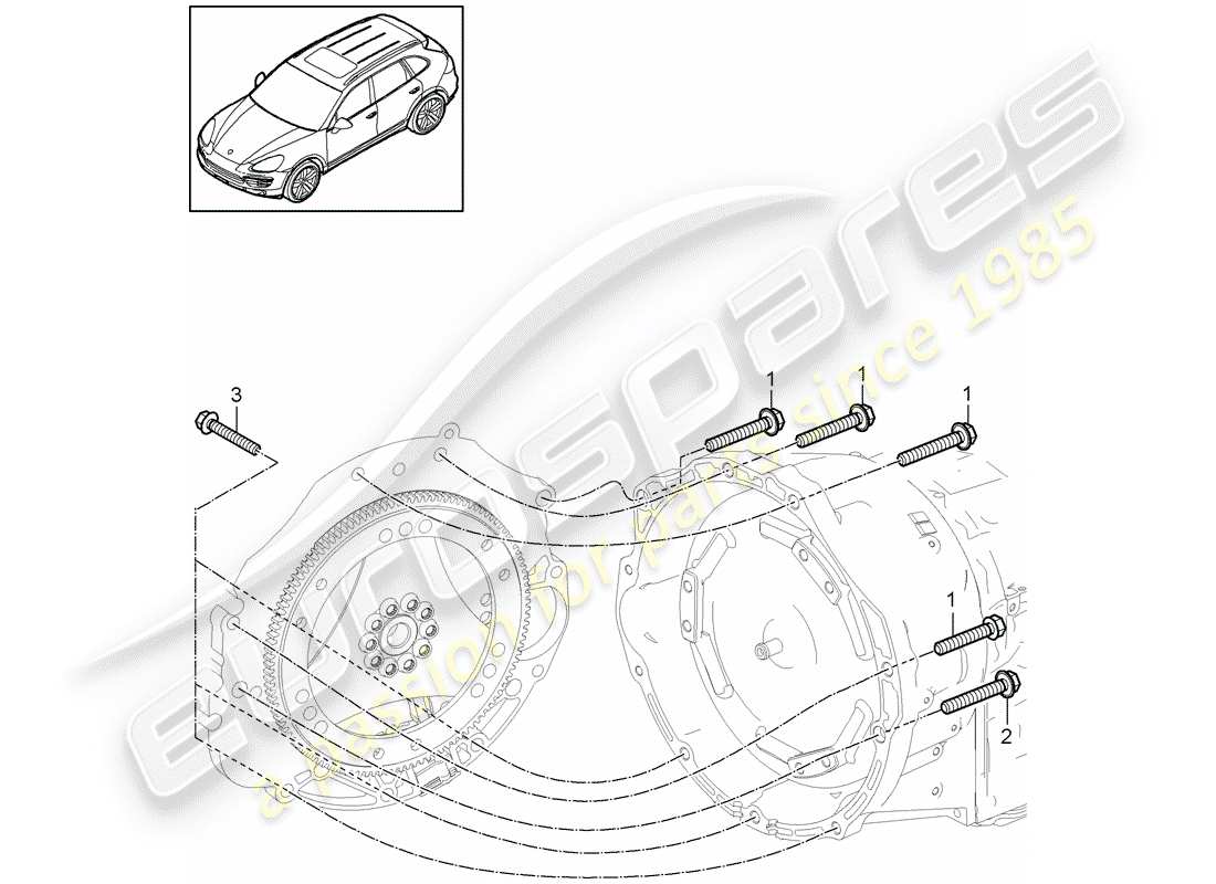 Porsche Cayenne E2 (2013) mounting parts for engine and Part Diagram