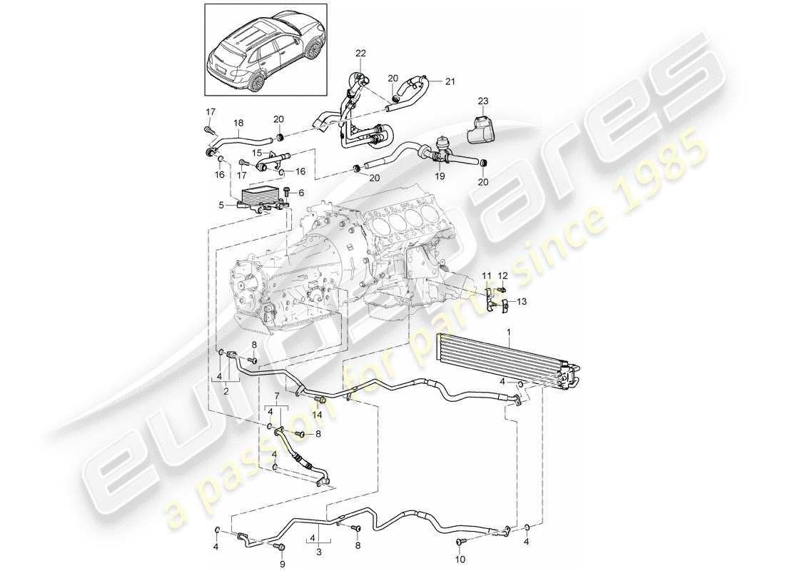 Porsche Cayenne E2 (2013) tiptronic Part Diagram