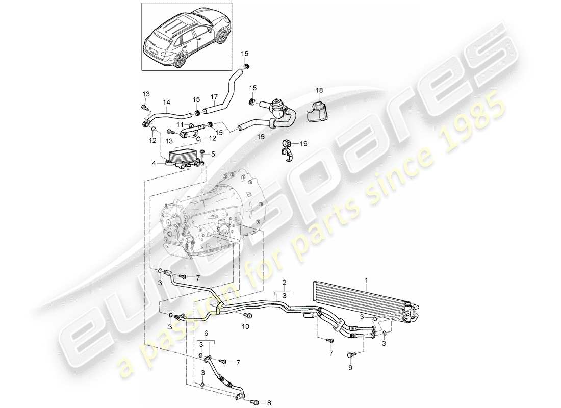 Porsche Cayenne E2 (2013) tiptronic Part Diagram