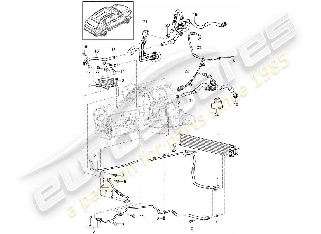 Porsche Cayenne E2 (2013) tiptronic Part Diagram