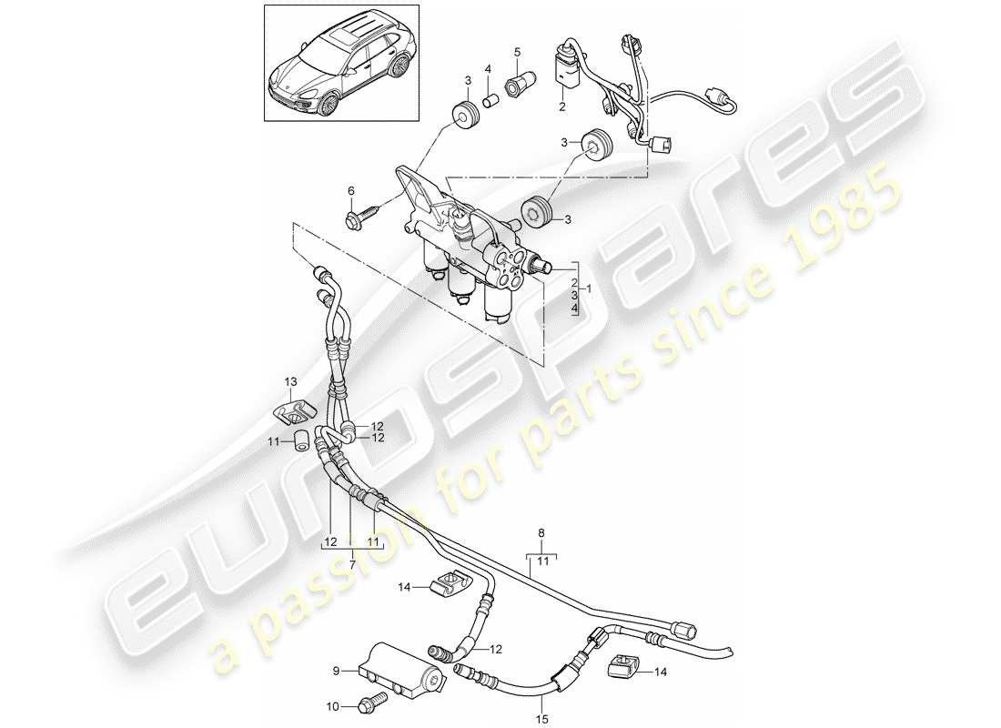 Porsche Cayenne E2 (2013) stabilizer Part Diagram