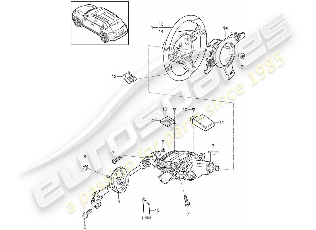 Porsche Cayenne E2 (2013) Steering Wheels Part Diagram