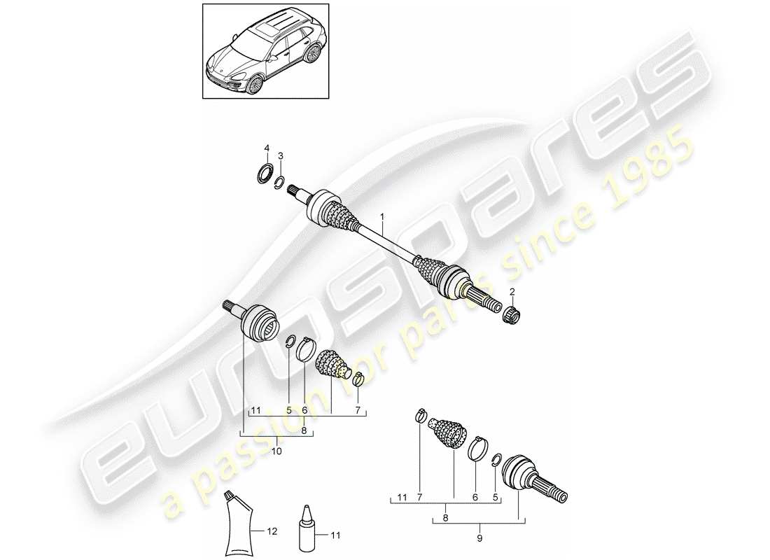 Porsche Cayenne E2 (2013) DRIVE SHAFT Part Diagram