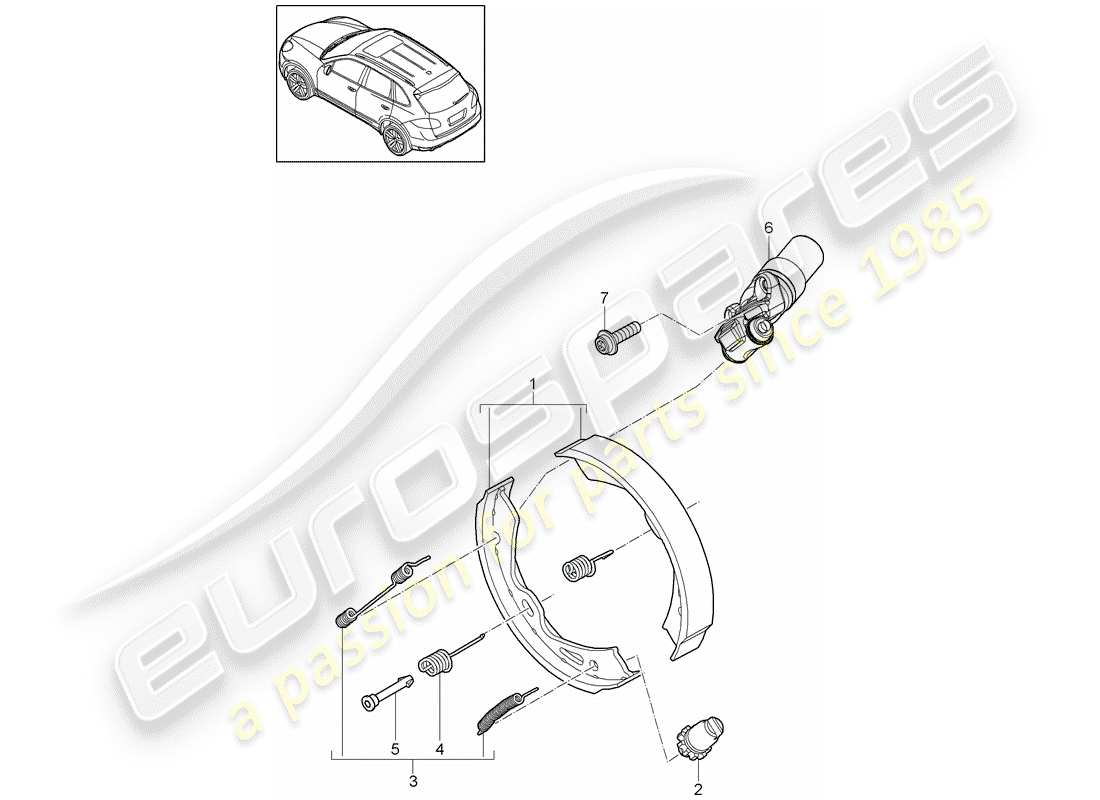 Porsche Cayenne E2 (2013) PARKING BRAKE Part Diagram