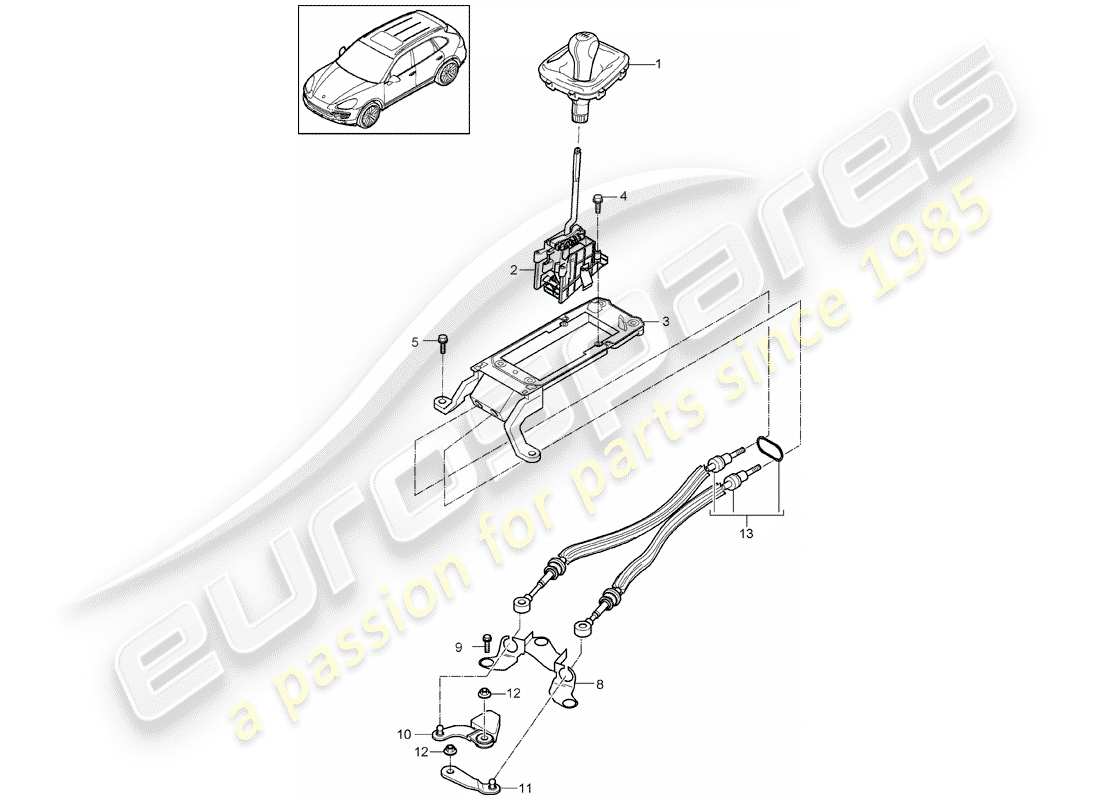 Porsche Cayenne E2 (2013) transmission control Part Diagram