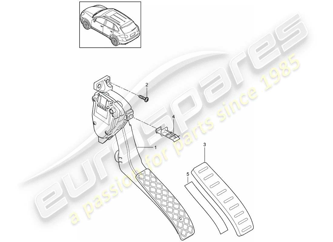 Porsche Cayenne E2 (2013) Pedals Part Diagram