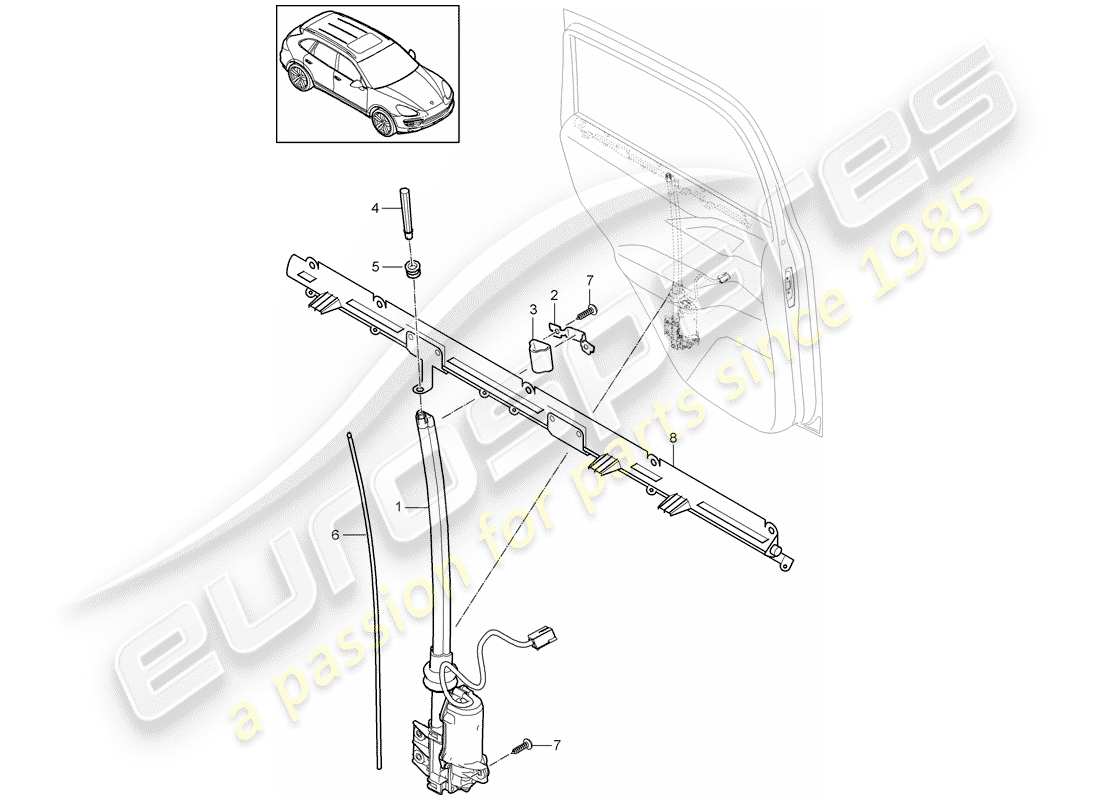 Porsche Cayenne E2 (2013) blind Part Diagram