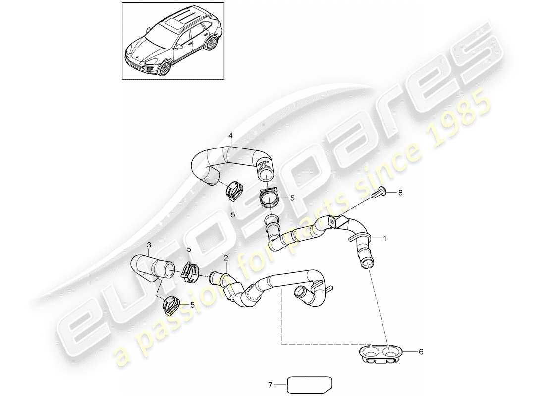 Porsche Cayenne E2 (2013) HOSE Part Diagram