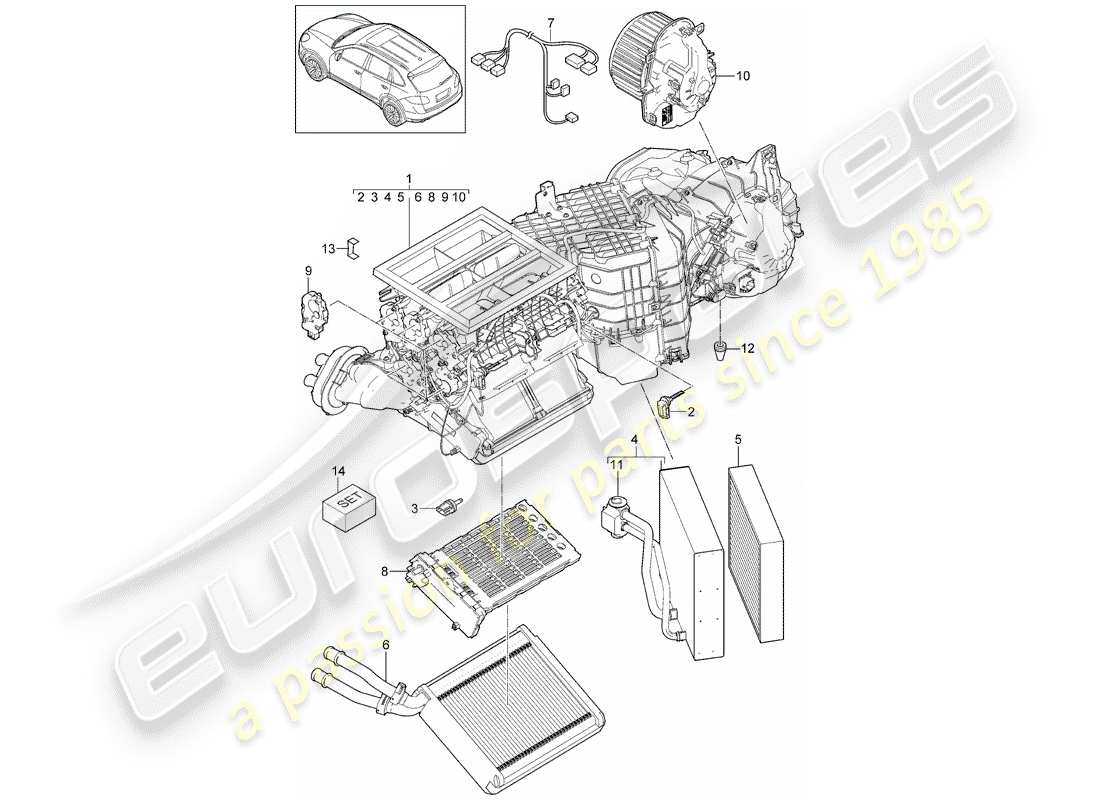 Porsche Cayenne E2 (2013) AIR CONDITIONER Part Diagram