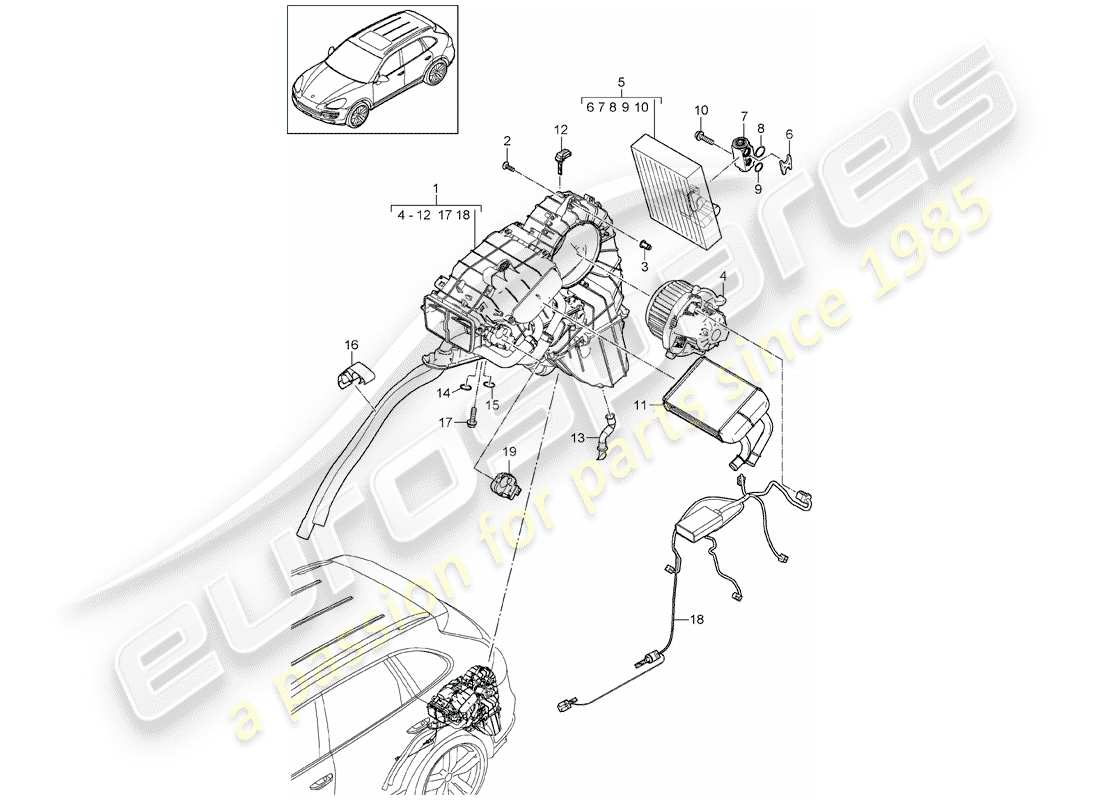 Porsche Cayenne E2 (2013) AIR CONDITIONER Part Diagram