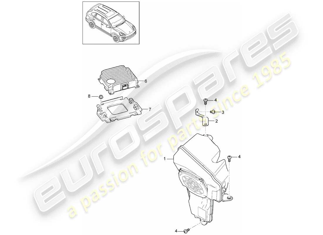 Porsche Cayenne E2 (2013) loudspeaker Part Diagram