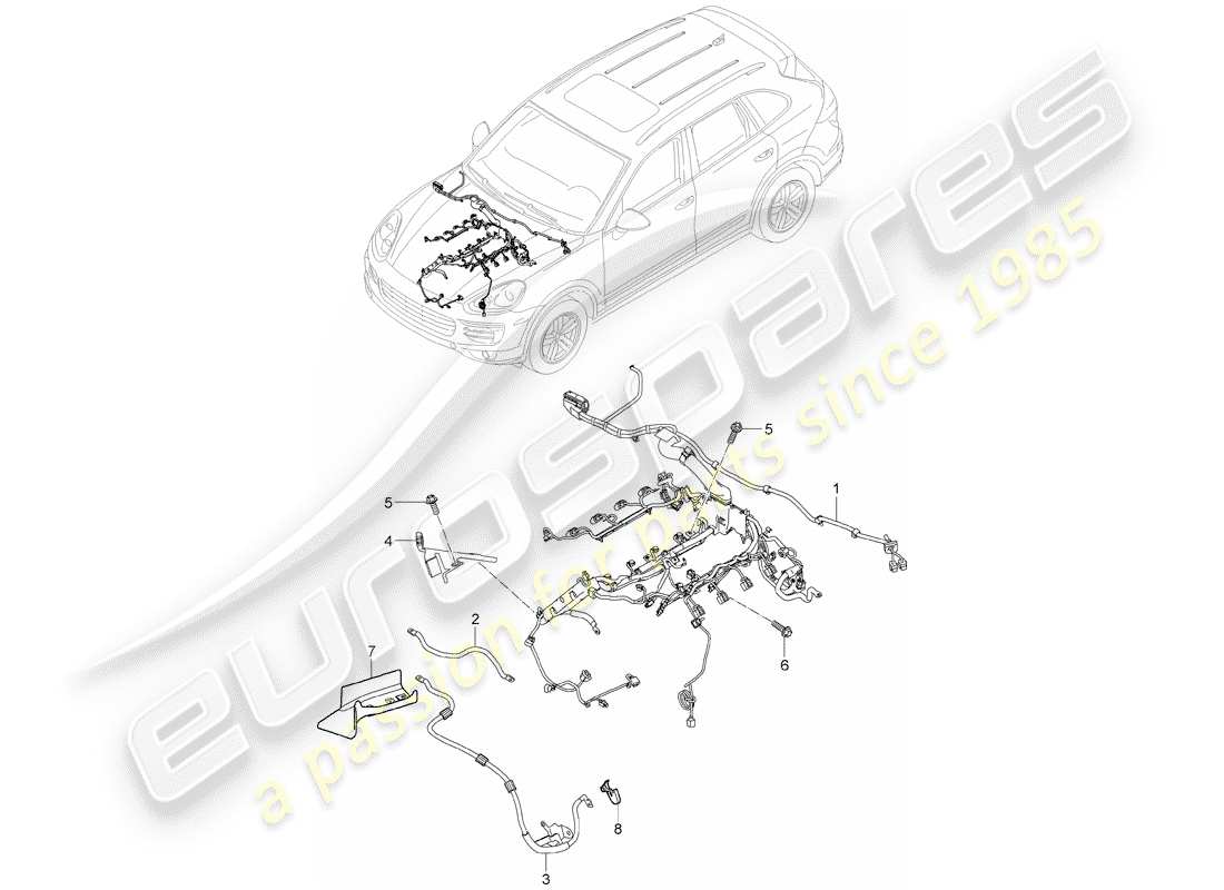 Porsche Cayenne E2 (2013) wiring harnesses Part Diagram