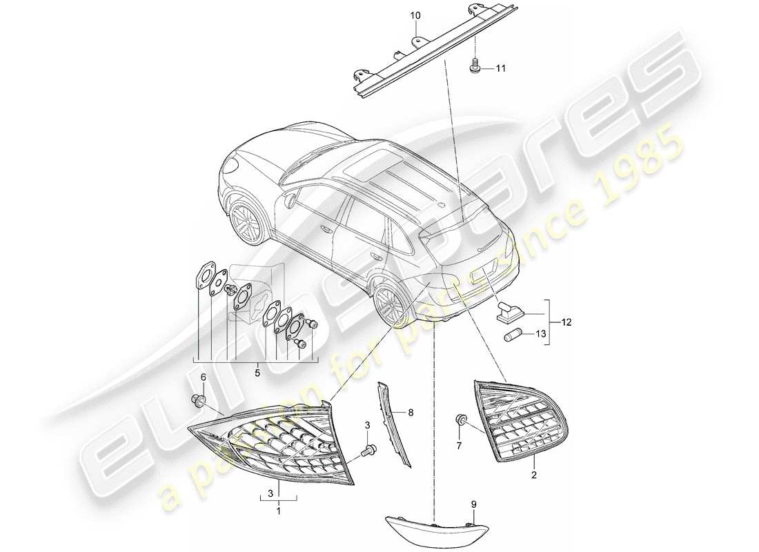 Porsche Cayenne E2 (2013) REAR LIGHT Part Diagram