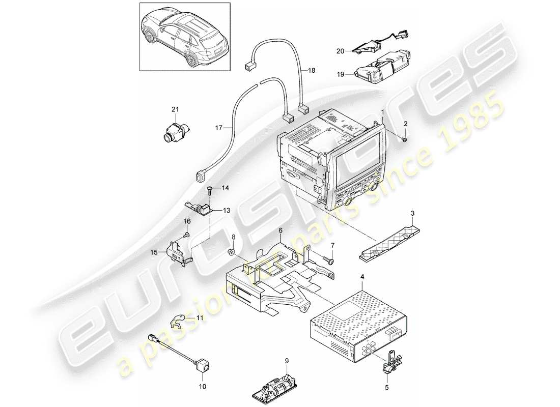 Porsche Cayenne E2 (2013) NAVIGATION SYSTEM Part Diagram