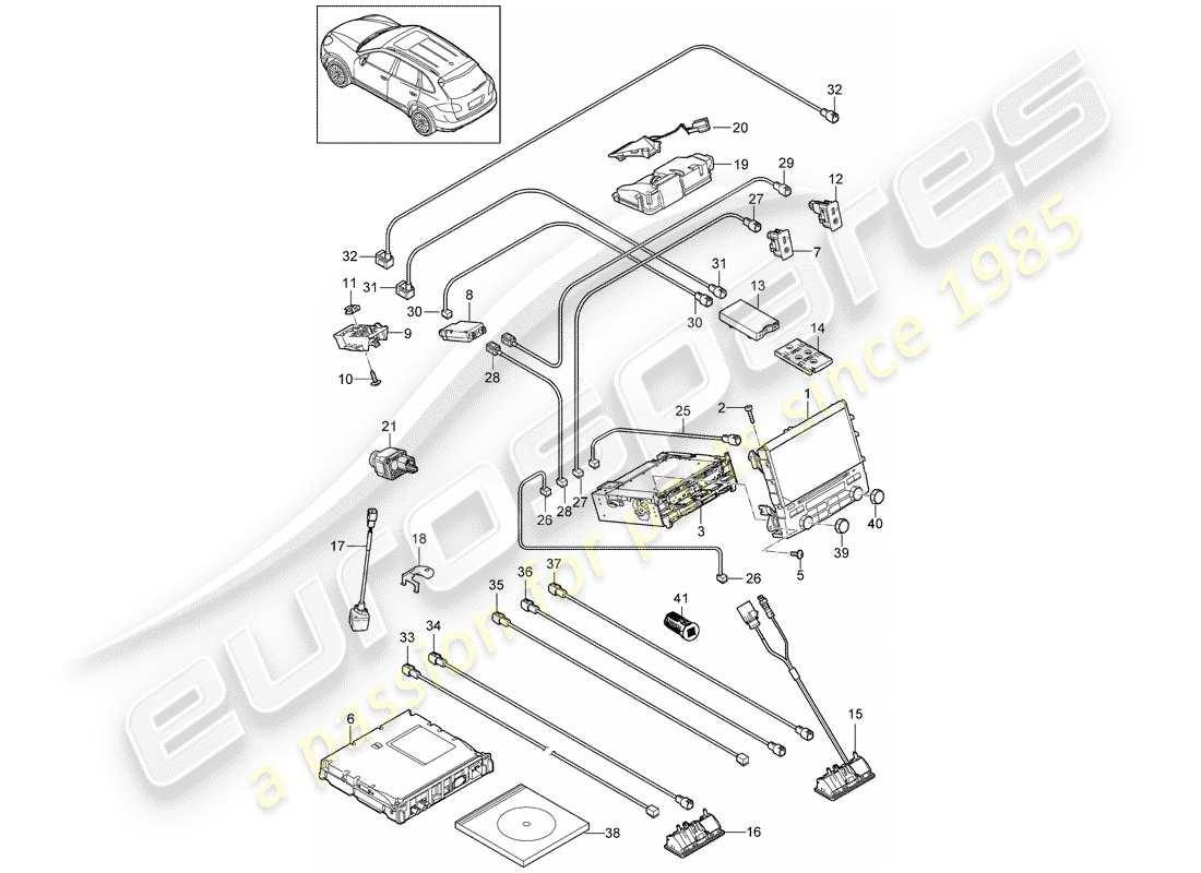 Porsche Cayenne E2 (2013) operating unit Part Diagram