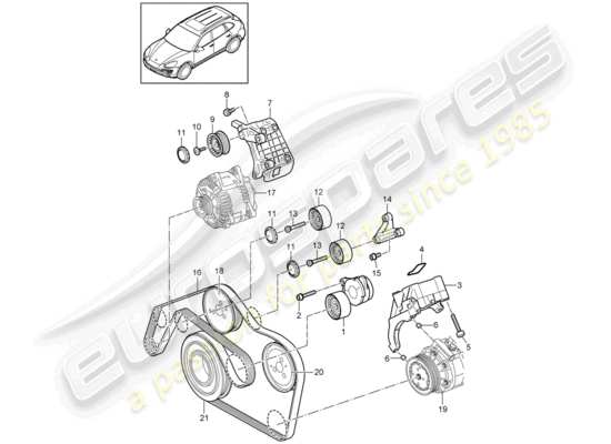 a part diagram from the Porsche Cayenne E2 (2013) parts catalogue