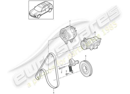 a part diagram from the Porsche Cayenne E2 parts catalogue