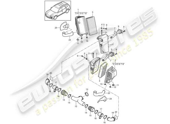 a part diagram from the Porsche Cayenne E2 parts catalogue