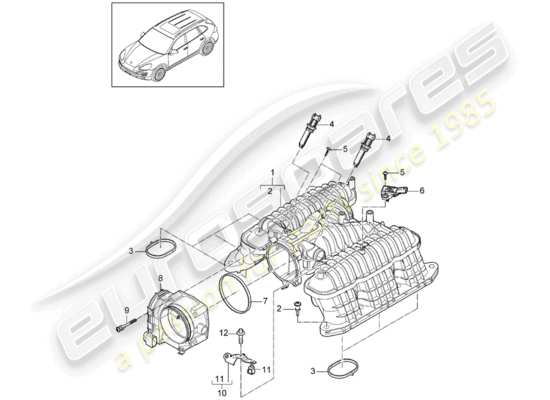 a part diagram from the Porsche Cayenne E2 (2013) parts catalogue