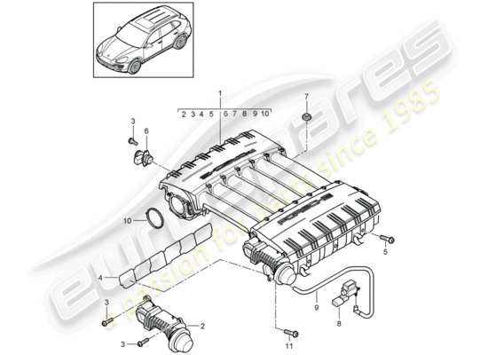 a part diagram from the Porsche Cayenne E2 parts catalogue