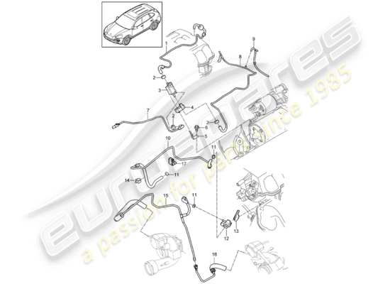 a part diagram from the Porsche Cayenne E2 parts catalogue