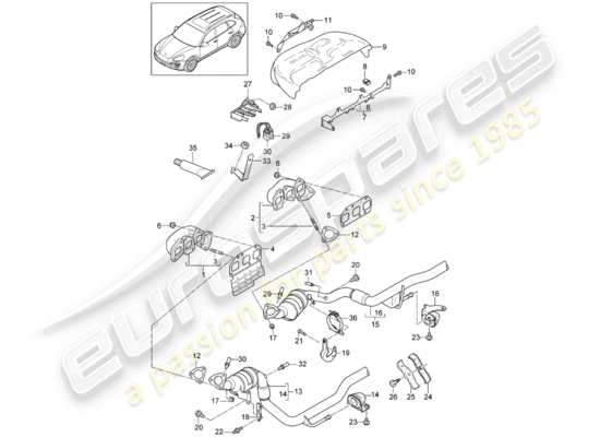 a part diagram from the Porsche Cayenne E2 parts catalogue