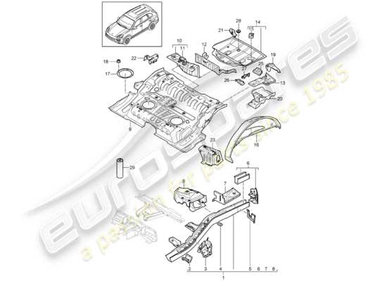 a part diagram from the Porsche Cayenne E2 parts catalogue