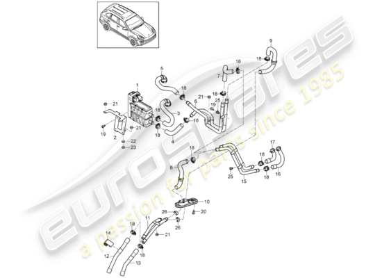 a part diagram from the Porsche Cayenne E2 (2013) parts catalogue