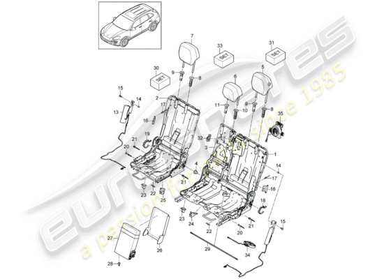 a part diagram from the Porsche Cayenne E2 parts catalogue