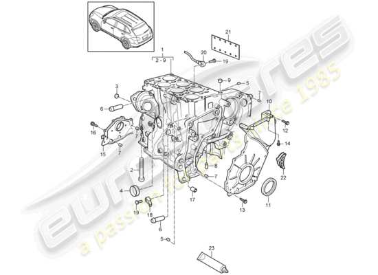 a part diagram from the Porsche Cayenne E2 parts catalogue