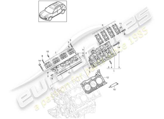 a part diagram from the Porsche Cayenne E2 (2014) parts catalogue