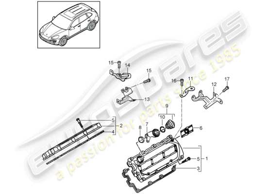 a part diagram from the Porsche Cayenne E2 (2014) parts catalogue