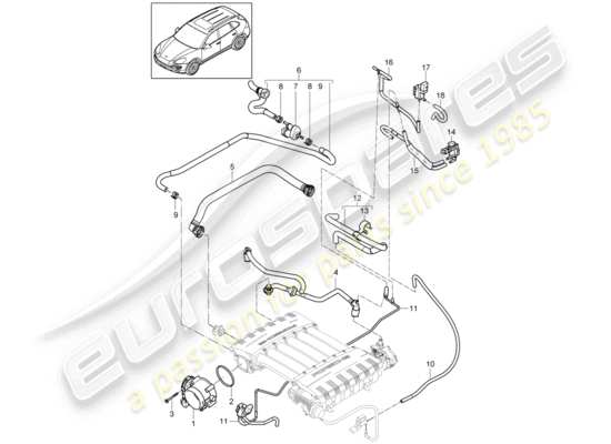 a part diagram from the Porsche Cayenne E2 parts catalogue