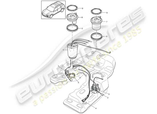 a part diagram from the Porsche Cayenne E2 parts catalogue