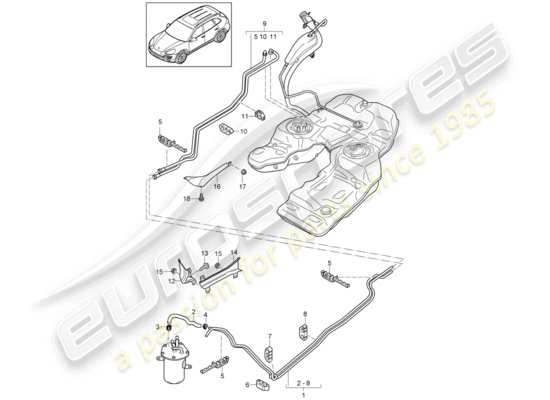 a part diagram from the Porsche Cayenne E2 parts catalogue