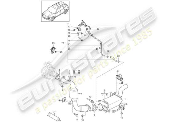 a part diagram from the Porsche Cayenne E2 parts catalogue