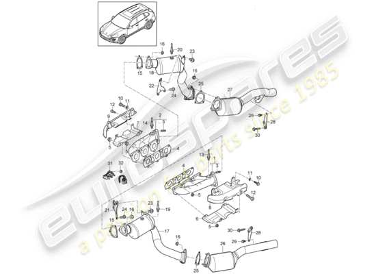 a part diagram from the Porsche Cayenne E2 (2014) parts catalogue
