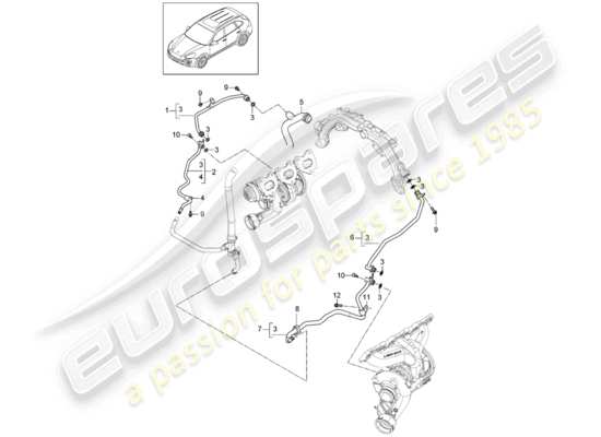 a part diagram from the Porsche Cayenne E2 (2014) parts catalogue