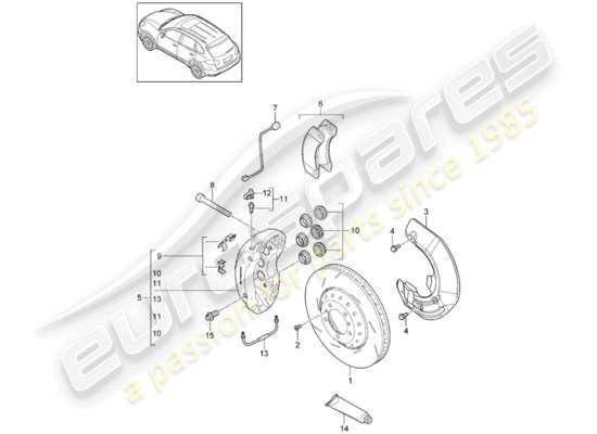 a part diagram from the Porsche Cayenne E2 parts catalogue