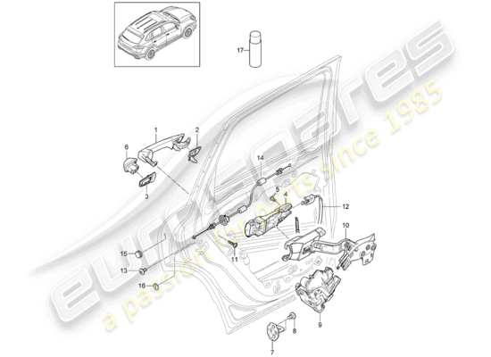 a part diagram from the Porsche Cayenne E2 (2014) parts catalogue