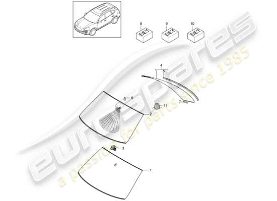 a part diagram from the Porsche Cayenne E2 (2014) parts catalogue